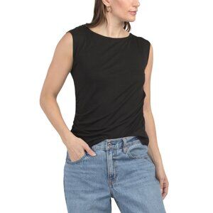 ELIE BY ELIE TAHARI Black Sleeveless Basic Top